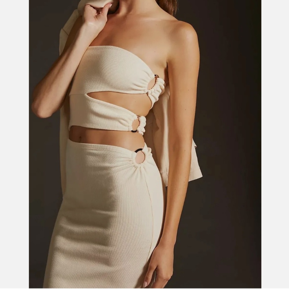 Anthropologie Bordeaux Strapless
Cutout Dress